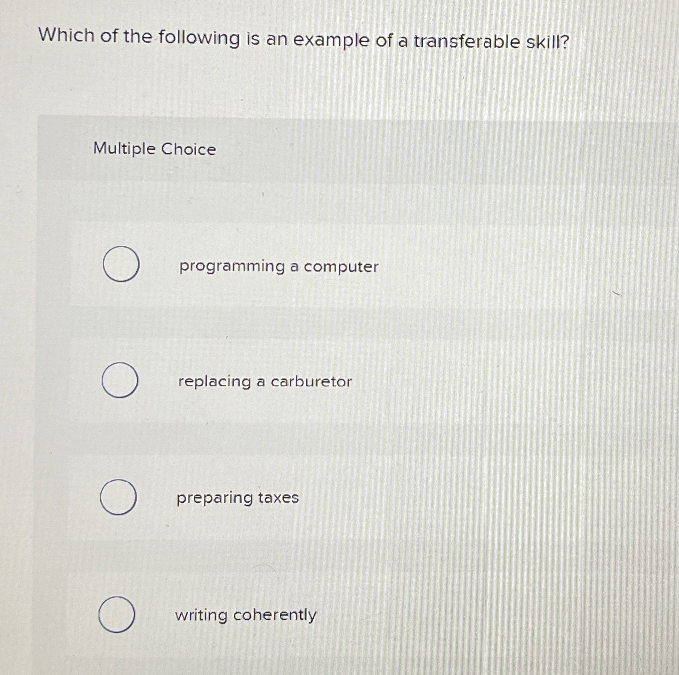 Solved Which of the following is an example of a | Chegg.com