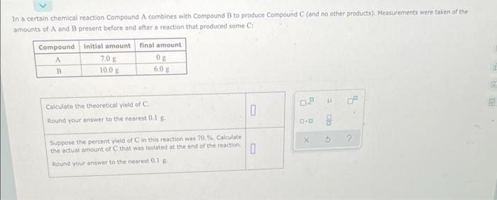 Solved In A Certain Chemical Reaction Compound A Combines | Chegg.com