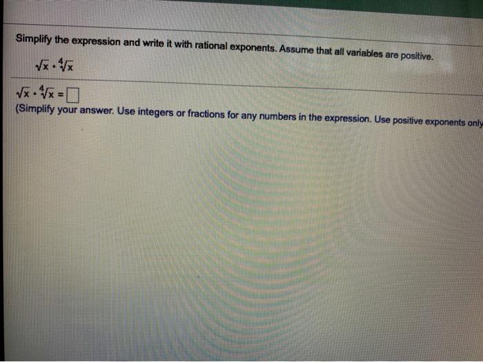 Solved Simplify the expression and write it with rational | Chegg.com
