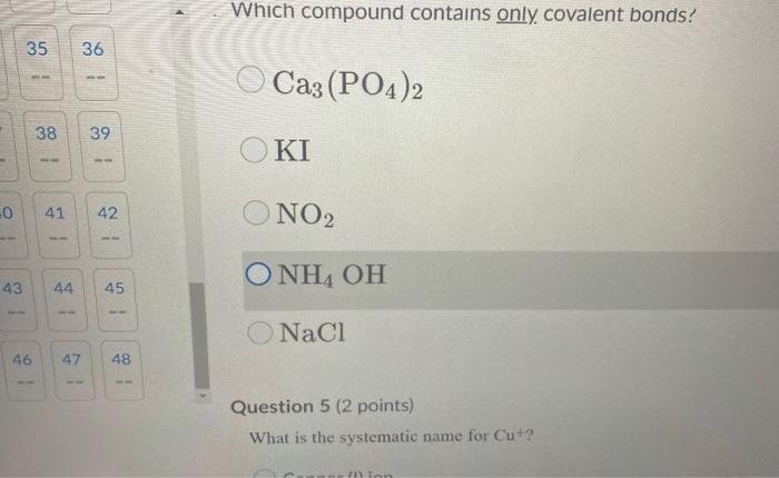 Solved only 36) Which type of covalent bond is the