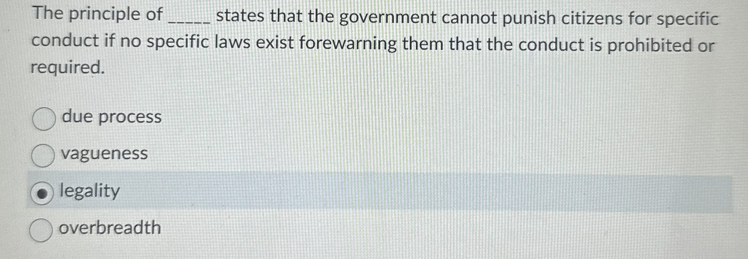 Solved The principle of q, ﻿states that the government | Chegg.com