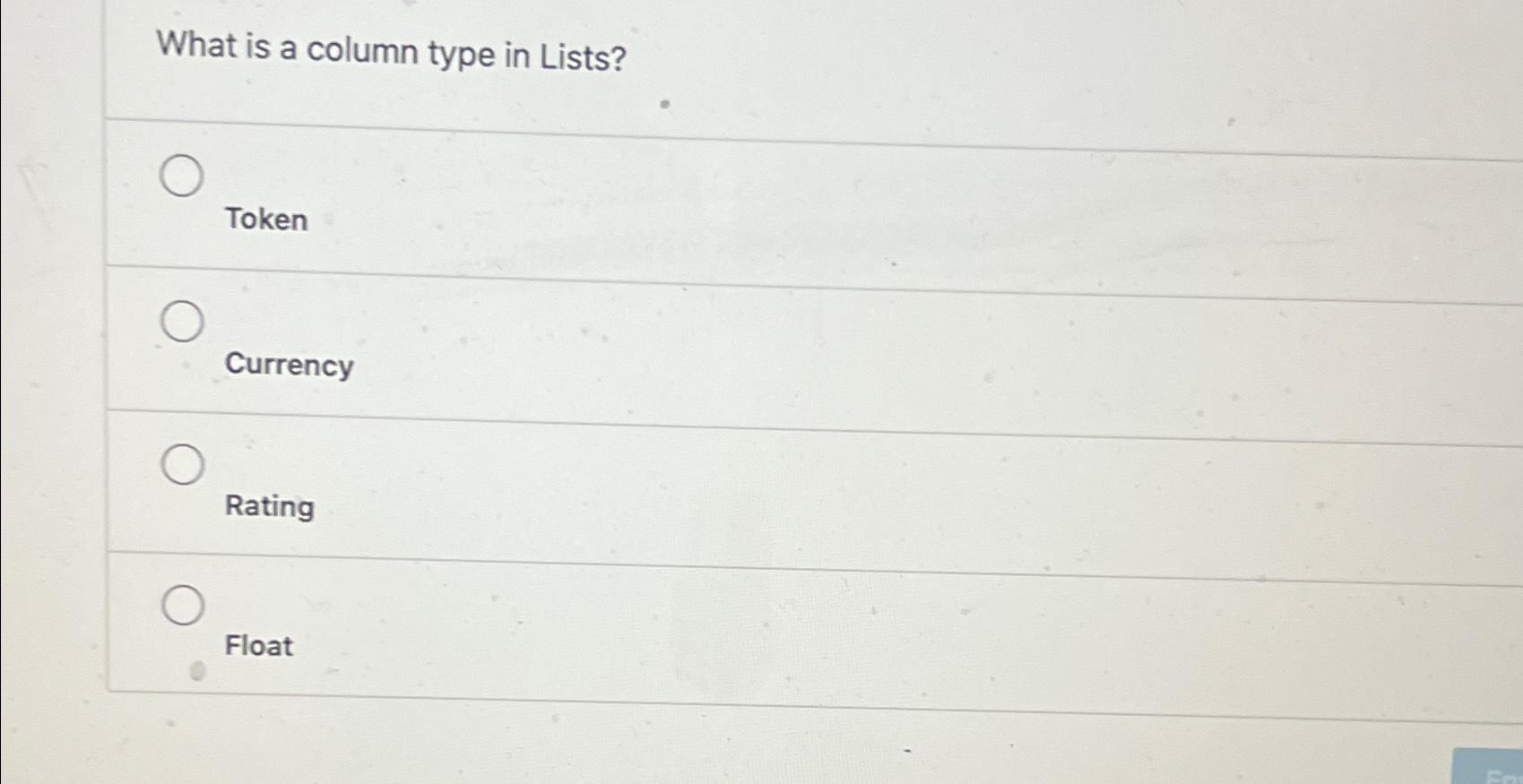 Solved What is a column type in Chegg com