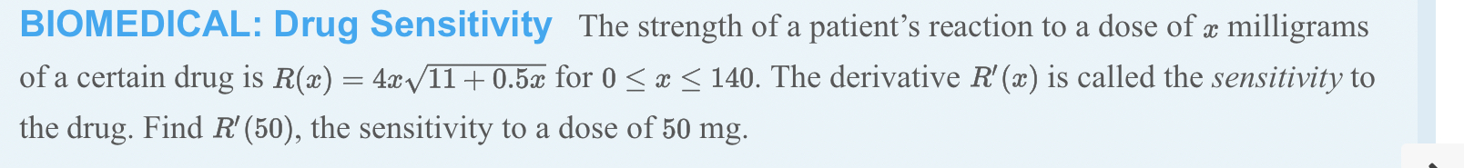 Solved BIOMEDICAL: Drug Sensitivity The strength of a | Chegg.com