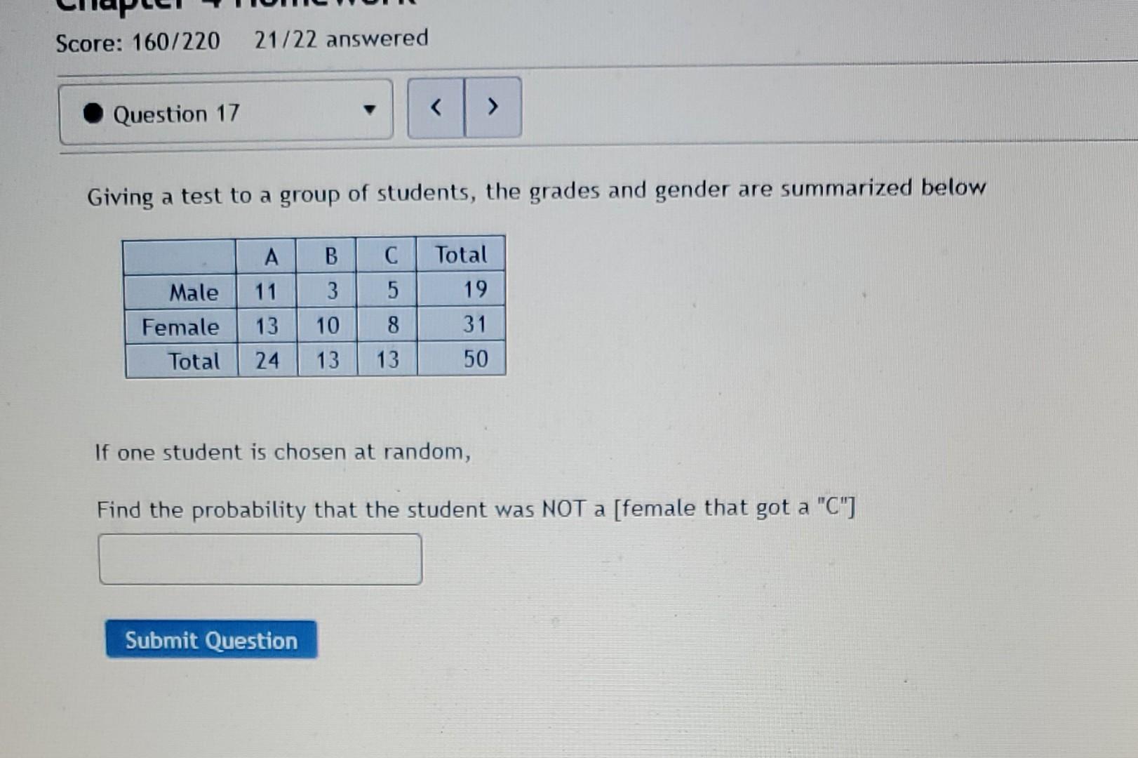 Solved Giving a test to a group of students, the grades and | Chegg.com