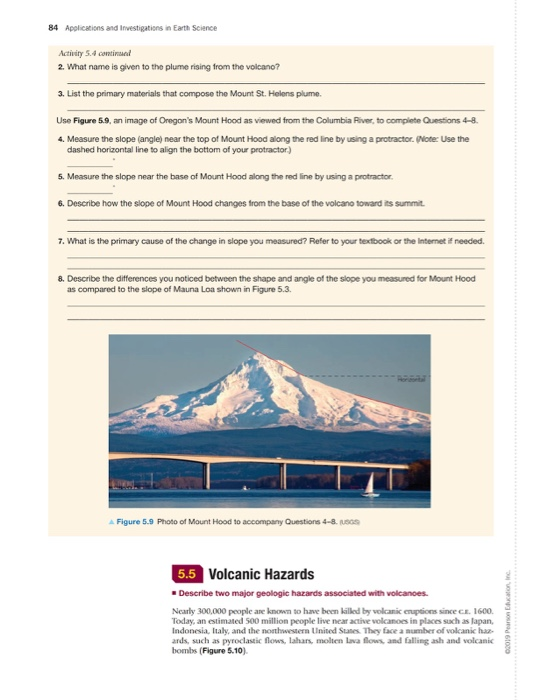 Solved Exercise Volcanism And Volcanic Hazards 5 4 Chegg Com