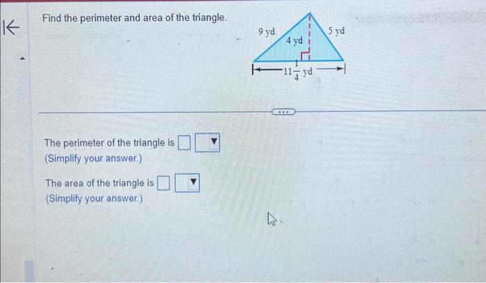 find the perimeter and area of the right triangle