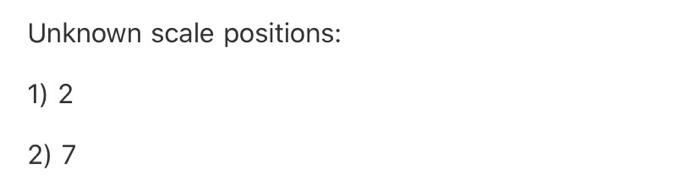 Unknown scale positions: 1) 2 2) 7 Data Analysis 1. | Chegg.com