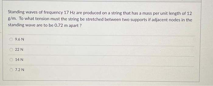 Solved Standing waves of frequency 17 Hz are produced on a | Chegg.com