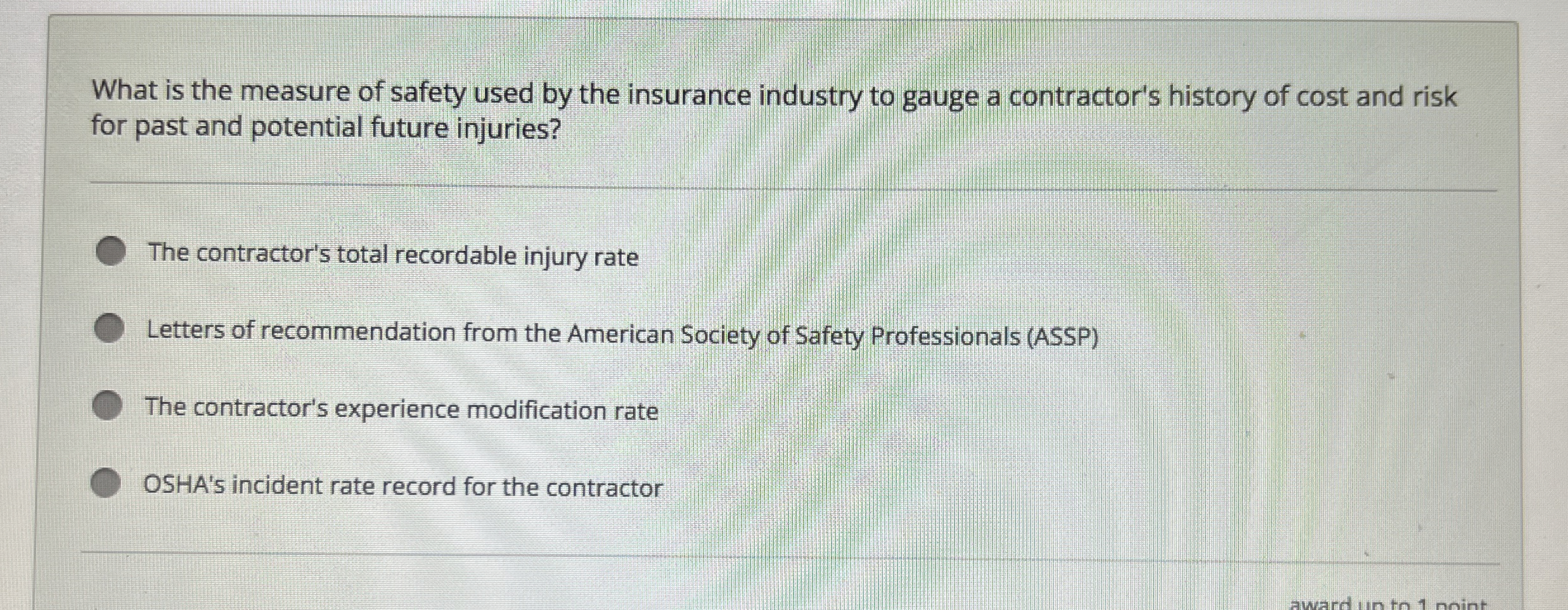Solved What is the measure of safety used by the insurance | Chegg.com
