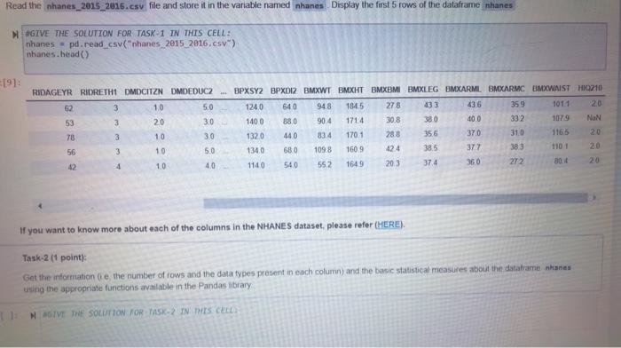 Solved Python. In need of help with task 1, 2, and 3 using | Chegg.com