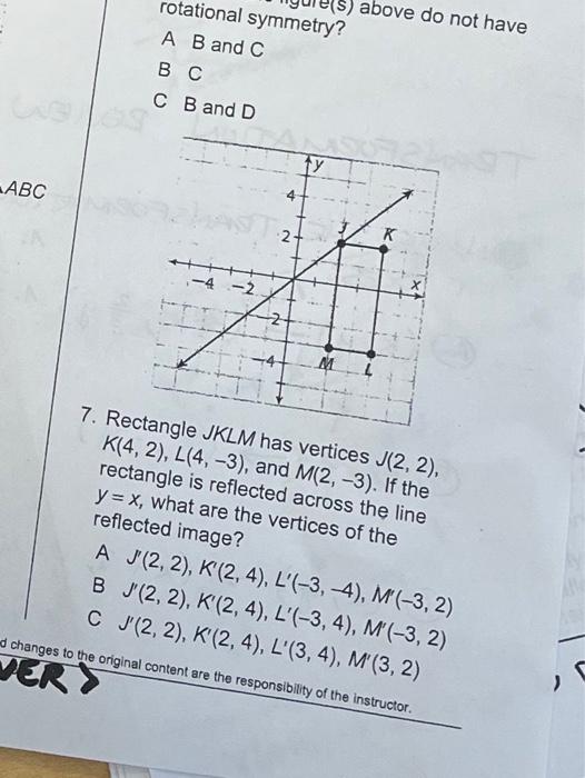 Solved Rotational Symmetry? Above Do Not Have A B And C B C | Chegg.com