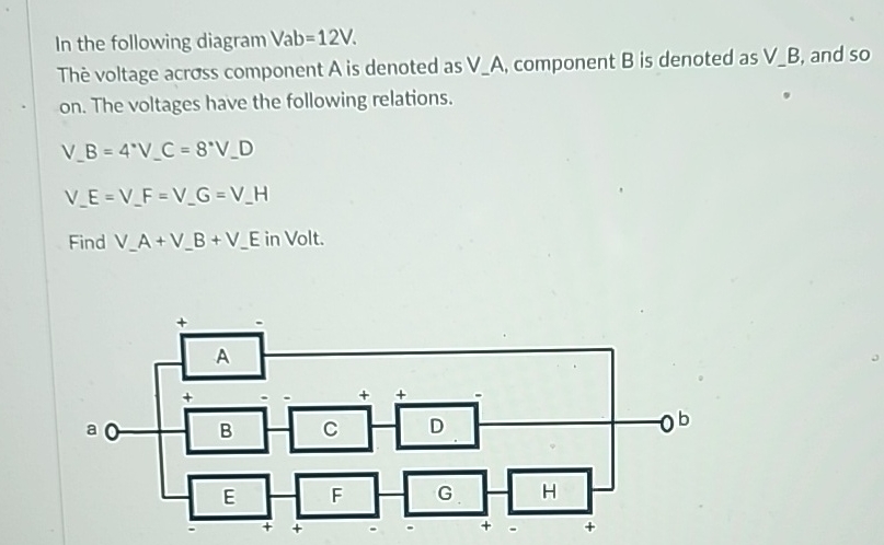 Solved In The Following Diagram Vab=12V.Thè ﻿voltage Across | Chegg.com