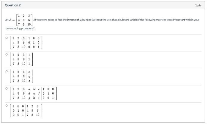 Solved Question 2 1 pts ſi 2 3 Let A45 6 If you were going | Chegg.com