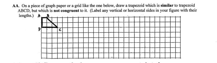 Solved AA. On a piece of graph paper or a grid like the one | Chegg.com