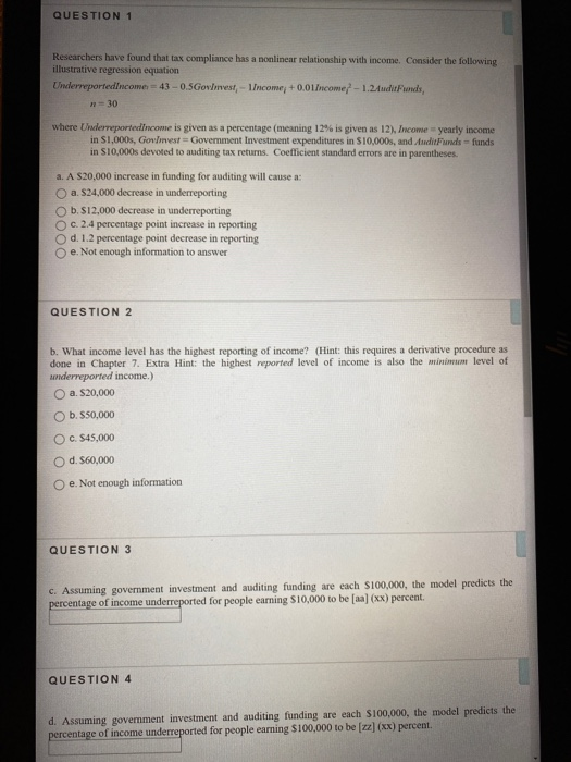 Solved Question 1 Researchers Have Found That Tax Compliance Chegg Com
