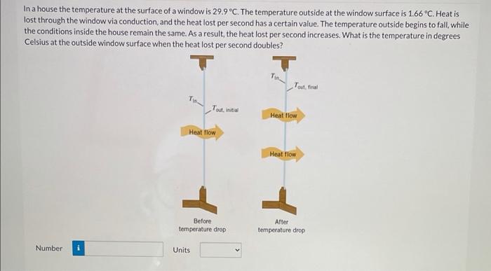 Solved In a house the temperature at the surface of a window | Chegg.com