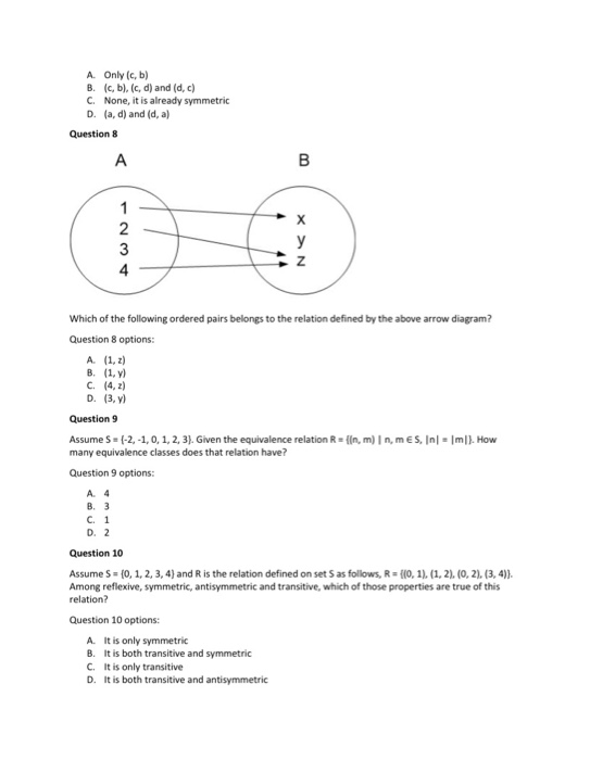 Solved Question 1 Assume A is the set of positive integers | Chegg.com