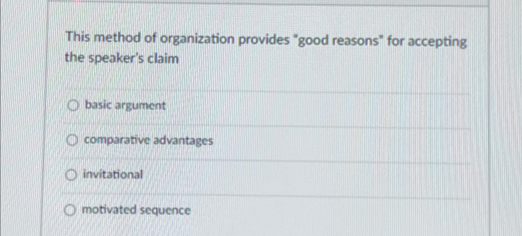 Solved This method of organization provides "good reasons" | Chegg.com