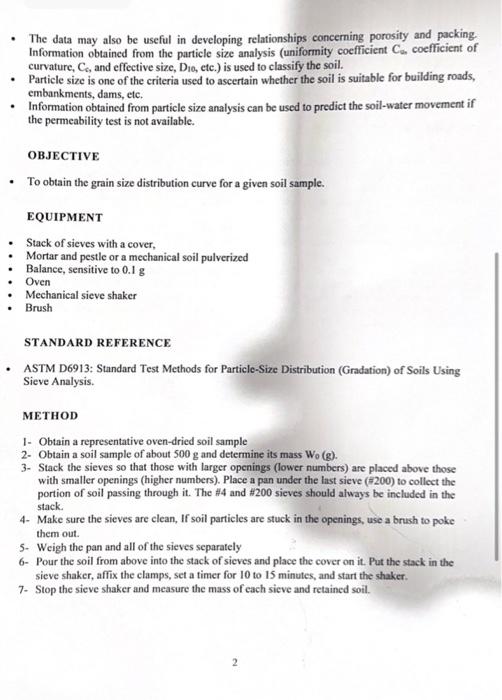 Solved INTRODUCTION The grain size analysis test is | Chegg.com