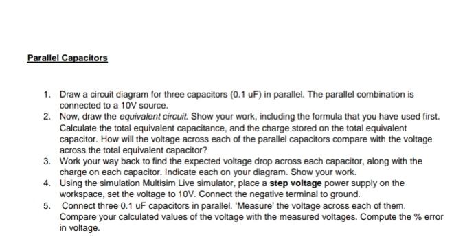 Solved 1. Draw a circuit diagram for three capacitors | Chegg.com