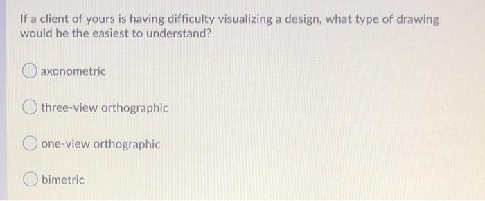 Solved If a client of yours is having difficulty visualizing | Chegg.com