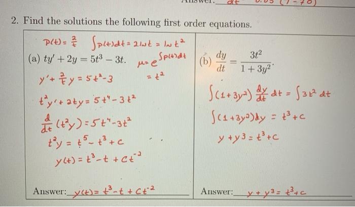 Solved +42 2. Find the solutions the following first order | Chegg.com