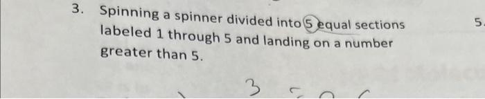 Solved Spinning A Spinner Divided Into 5 Equal Sections | Chegg.com
