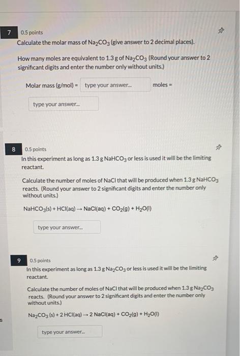 Solved > 7 0.5 points Calculate the molar mass of Na2CO3 | Chegg.com