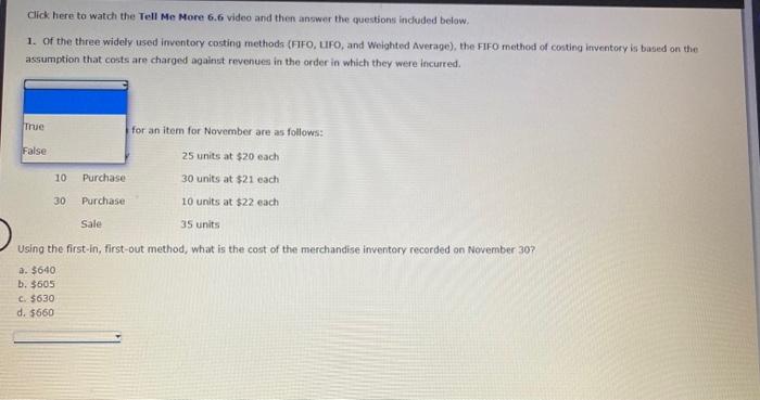 Solved Click Here To Watch The Tell Me More 6.6 Video And | Chegg.com