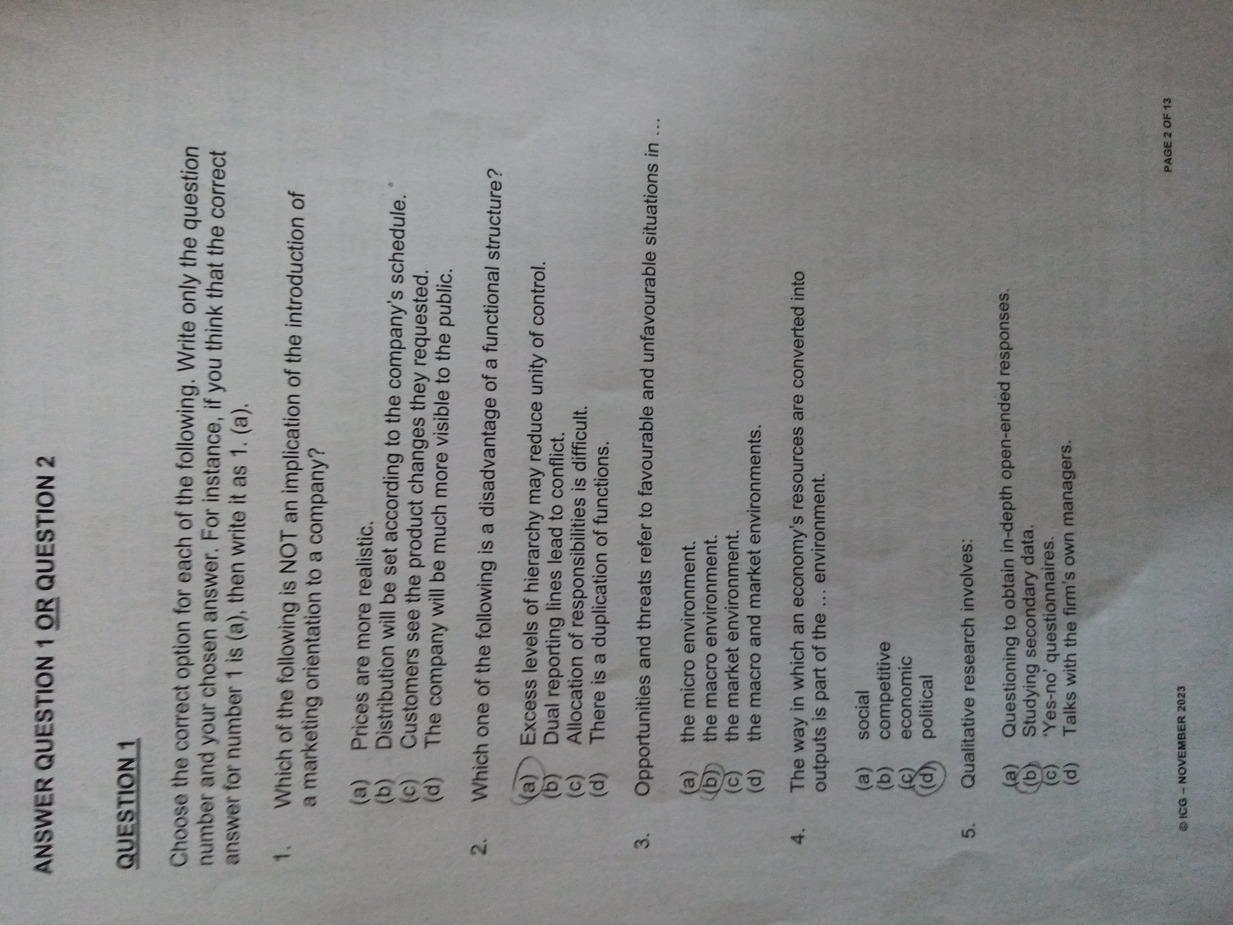 Solved ANSWER QUESTION 1 ﻿OR QUESTION 2QUESTION 1Choose the | Chegg.com