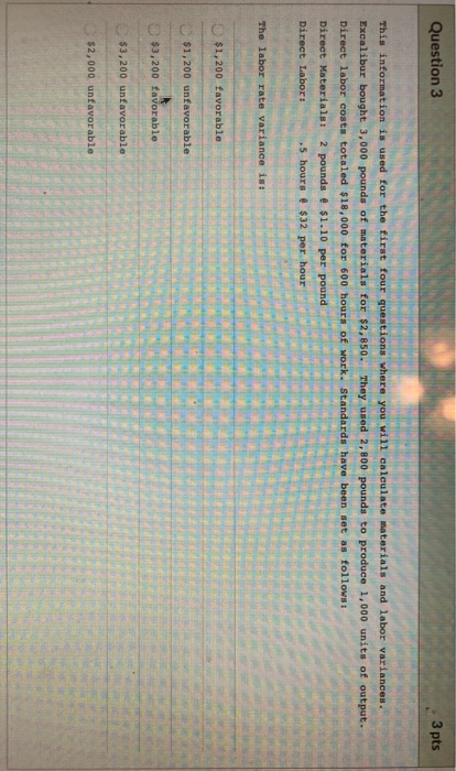 Solved Question 2 3 pts This information is used for the | Chegg.com