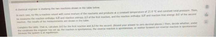 Solved A chemical engineers studying the two reactions shown | Chegg.com