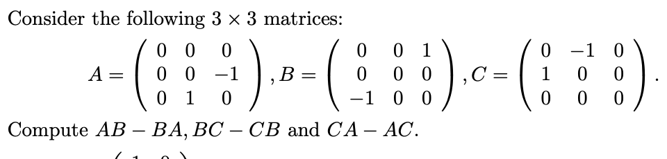 Solved Consider the following 3×3 | Chegg.com