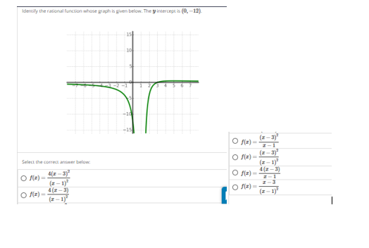 Solved Identify the rational function whose graph is given | Chegg.com