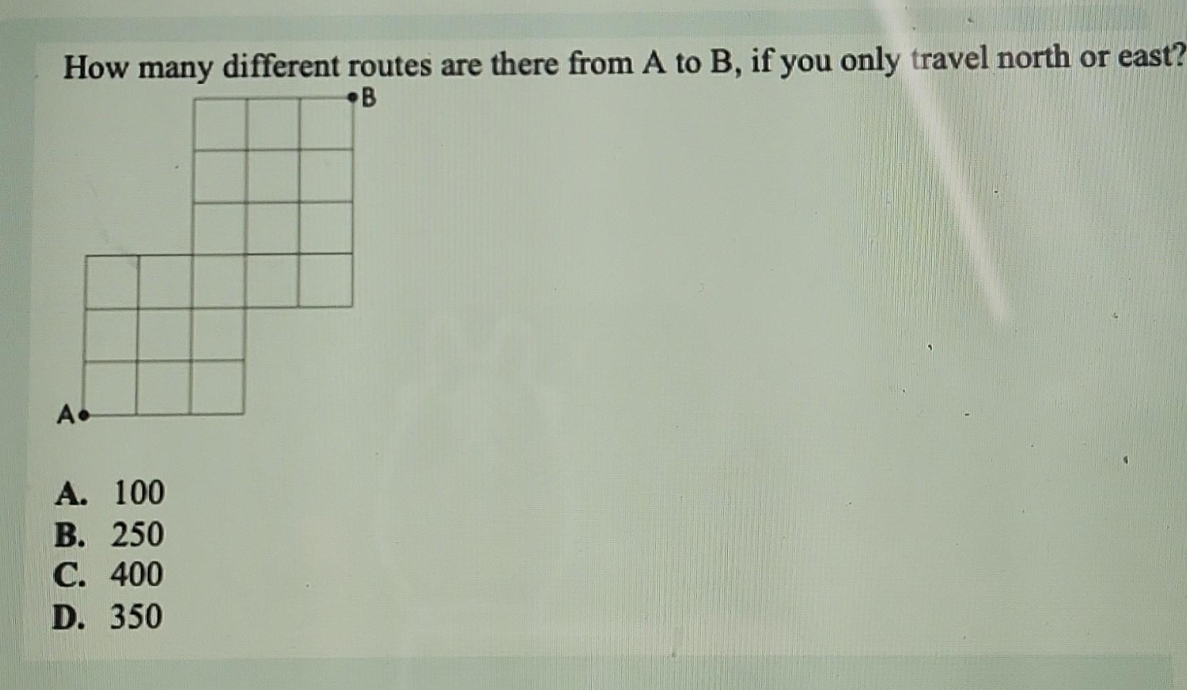 Solved How Many Different Routes Are There From A To B, If | Chegg.com