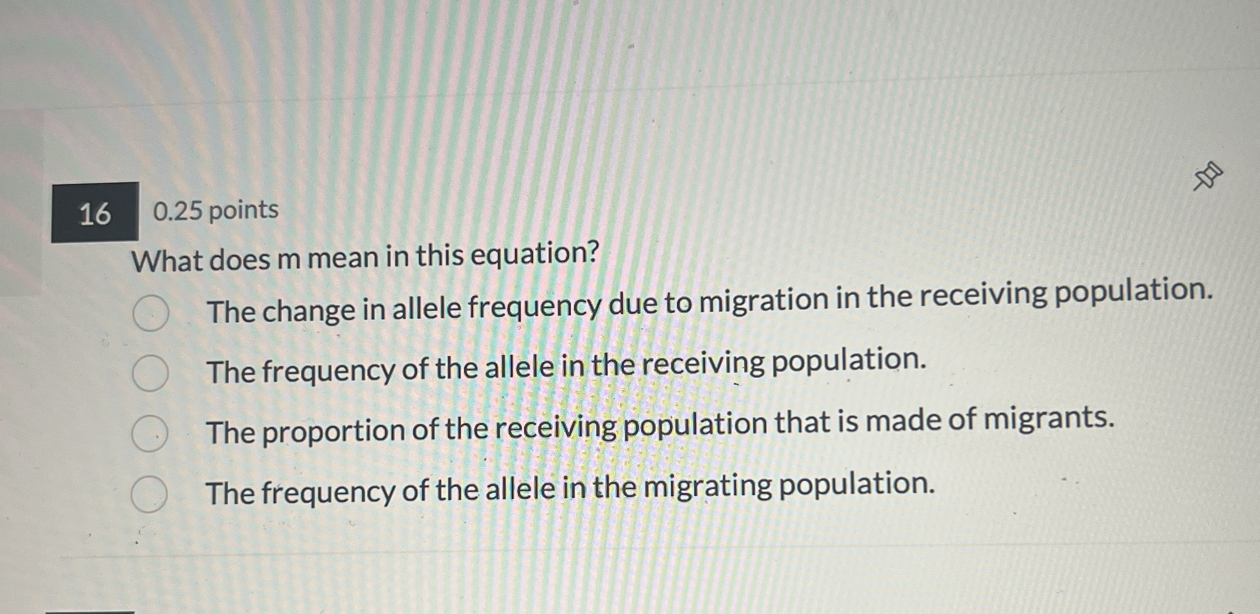 Solved 0.25 ﻿pointsWhat does m ﻿mean in this equation?The