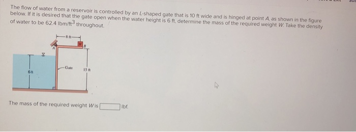 Solved The flow of water from a reservoir is controlled by | Chegg.com