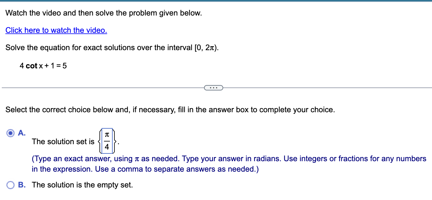 Solved Watch the video and then solve the problem given | Chegg.com