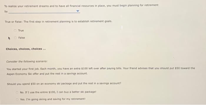 Solved 1. Planning for retirement in style How do you begin | Chegg.com