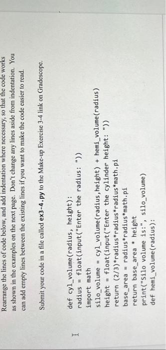 Solved Rearrange the lines of code below, and add | Chegg.com