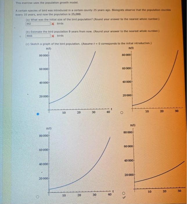 Solved This exercise uses the population growth model. A | Chegg.com