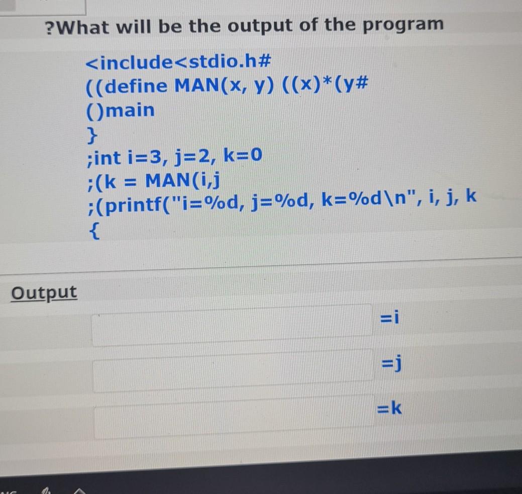 Solved ?What will be the output of the program | Chegg.com