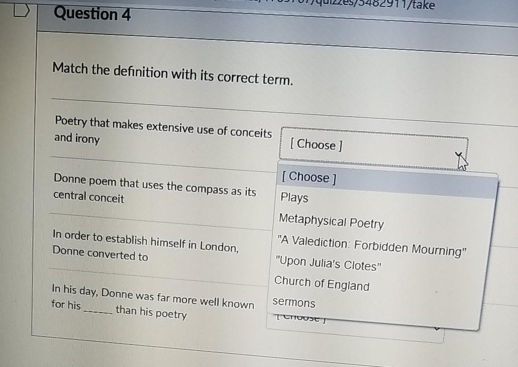 Solved Match the definition with its correct term. Term for | Chegg.com