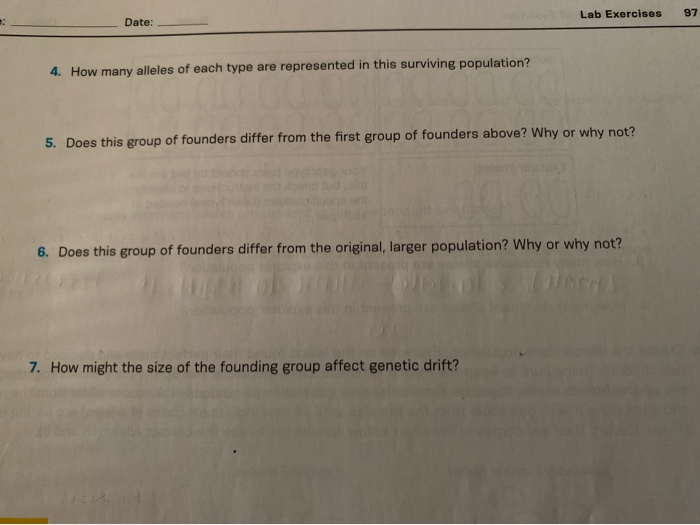 Date Name 96 LAB 4 Forces of Evolution EXERCISE 3