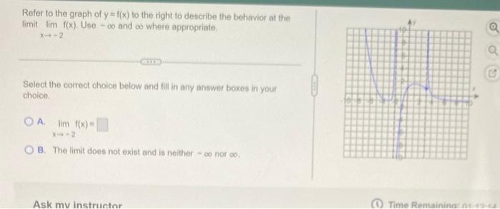Solved Refer to the graph of y=f(x) to the right to describe | Chegg.com