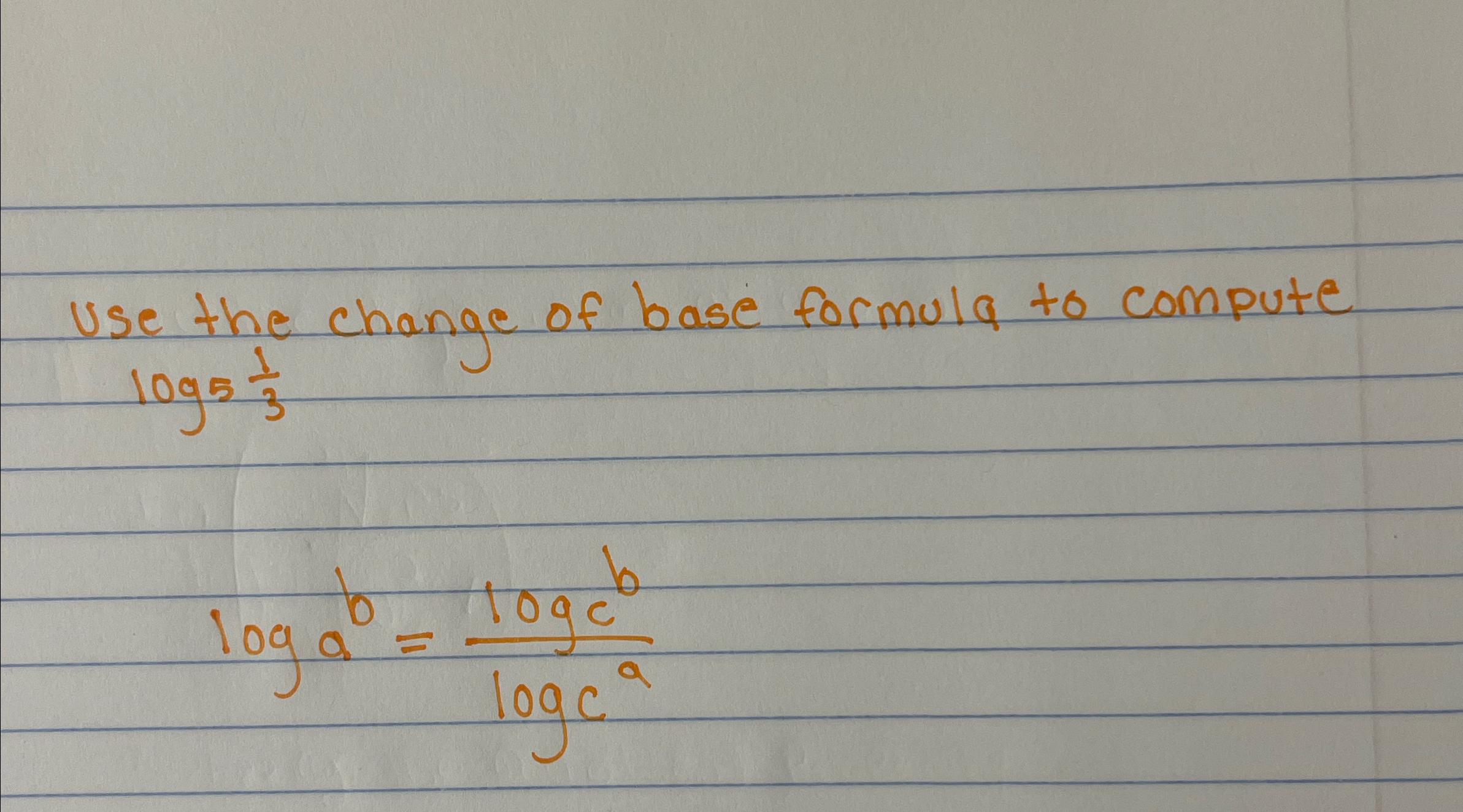 Solved Use the change of base formula to compute | Chegg.com