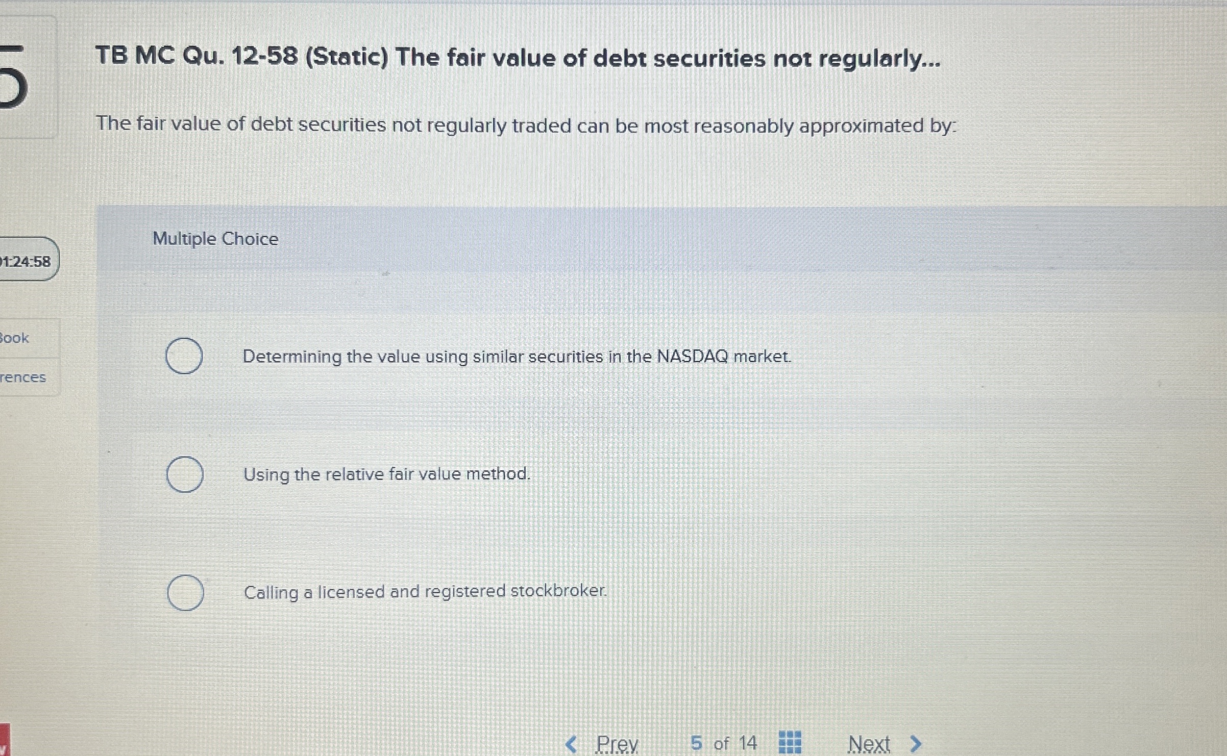 Solved TB MC Qu. 12-58 (Static) ﻿The fair value of debt | Chegg.com