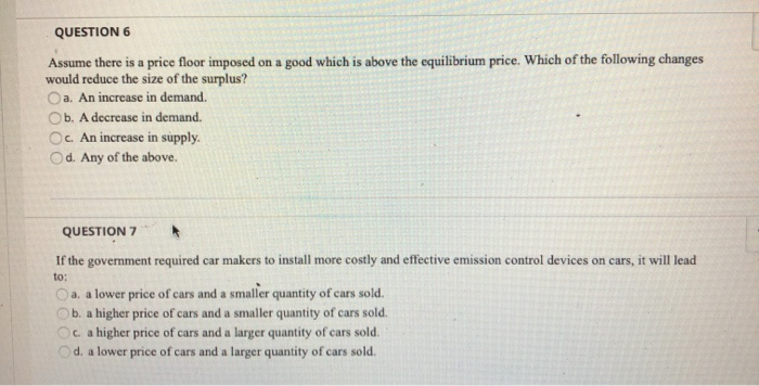 Solved QUESTION 4 To an economist, a decrease in supply | Chegg.com