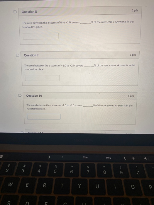 Solved Question 8 1 pts % of the raw scores. Answer is in | Chegg.com