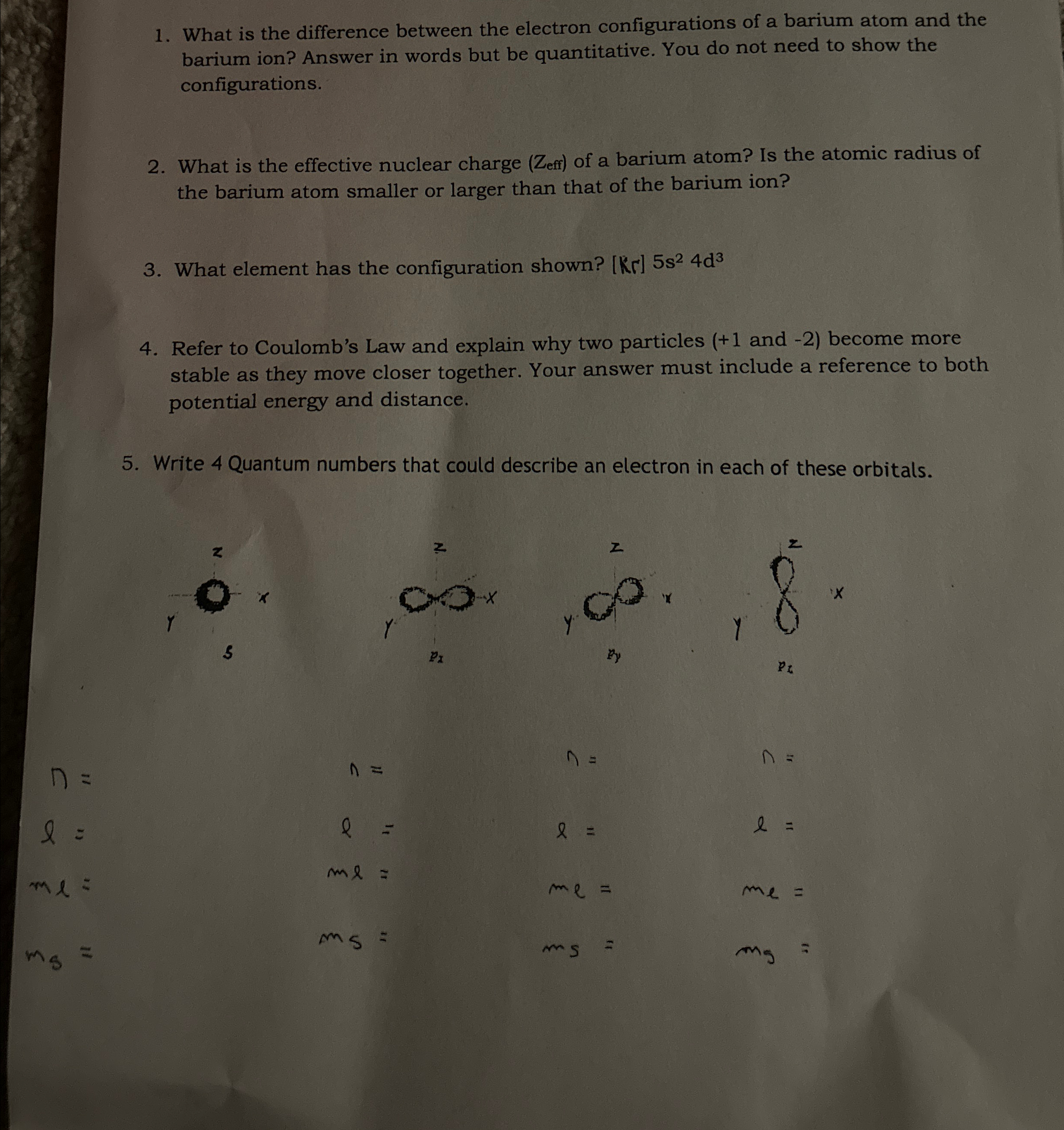 Solved What is the difference between the electron | Chegg.com